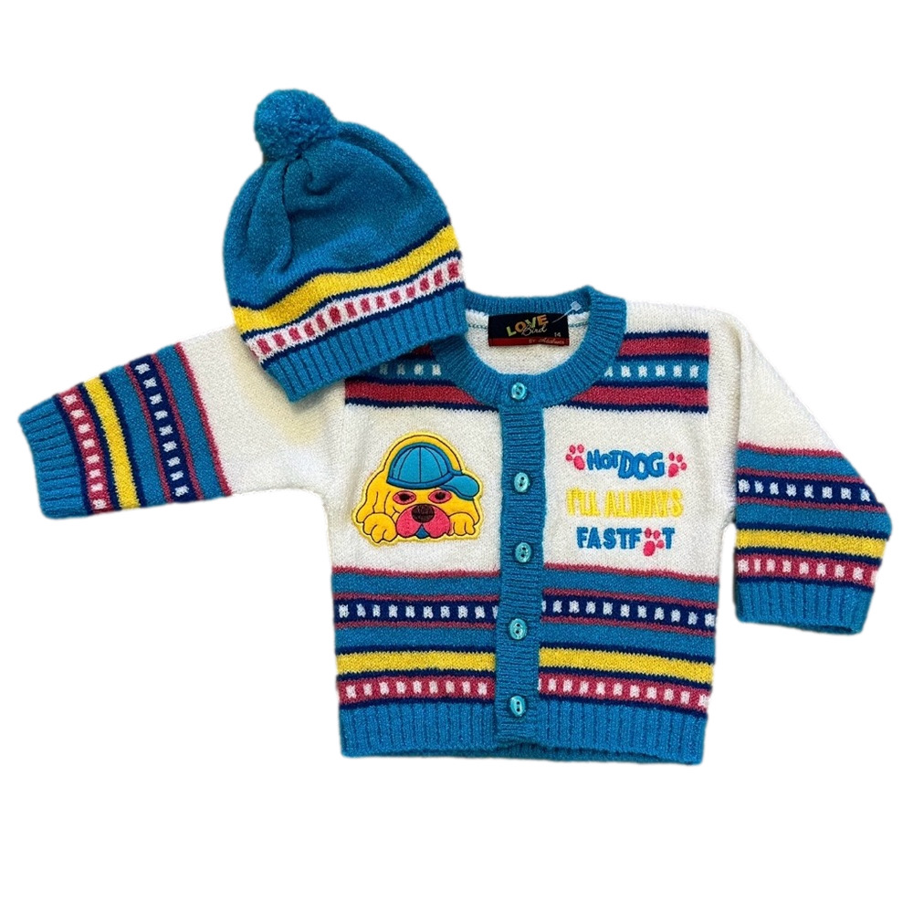 NWOT Love Bird Knit Sweater / Cardigan and Hat set. Size 12 months